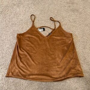 Express Brown Velvet Camisole with V-Neck